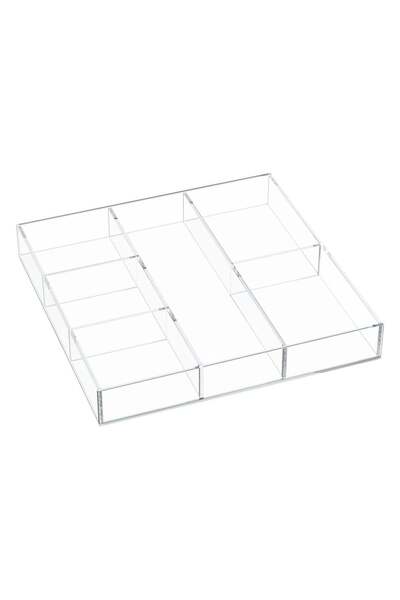 Generic Acrylic Drawer Organizer, 6 Section Clear Makeup Tray Organizer for D...
