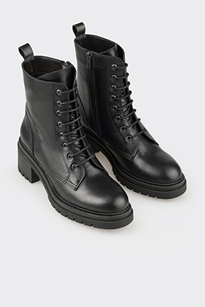 Elle Shoes Siyah Deri Kadın Günlük Bot