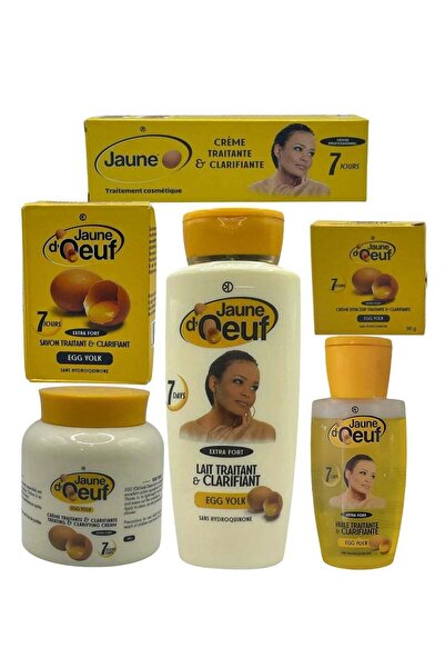 Jaune D’Oeuf مجموعة العناية بالبشرة الكاملة المكونة من 6 قطع - صفار البيض الإضافي لتفتيح البشرة وتنقيتها