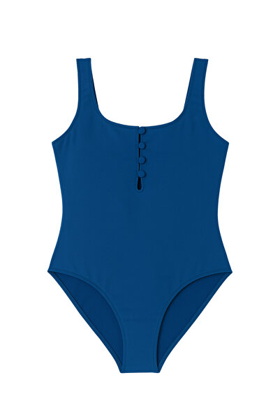 Katia&Bony Women's Lemon Party Corseted Recovery Swimsuit Navy Blue