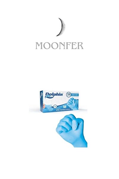 MOONFER قفازات فحص النتريل الزرقاء الخالية من البودرة مقاس M صندوق 100 قطعة |...