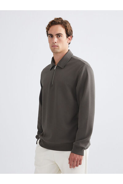 LC Waikiki Men's Sweatshirt with Turn-Down Collar by Uzg Store for Style Enth...