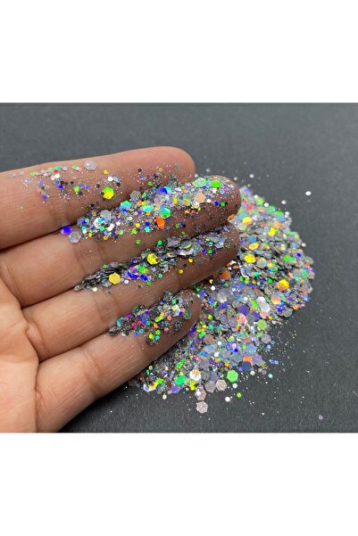 se7enhome 5gr Epoksi Chunky Glitter Gümüş Holografik