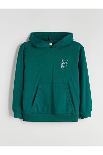LC Waikiki Зелена суитшърт с качулка за момчета