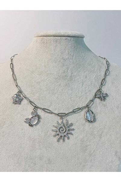 Berilya Aksesuar Çelik Zincirli Silver Kadın Charmlı Kolye