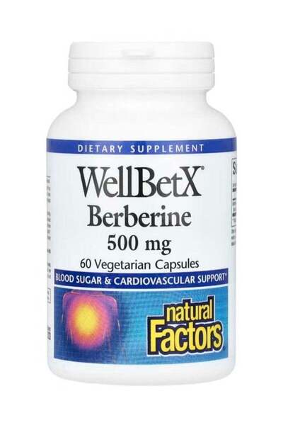 Natural Factors Wellbetx Berberine 500 mg 60 Veggie Capsules