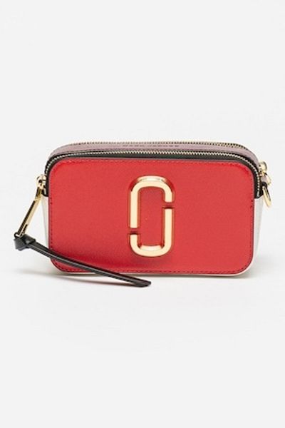 Marc Jacobs , Leather Crossbody Bag The Snapshot, Red, Black