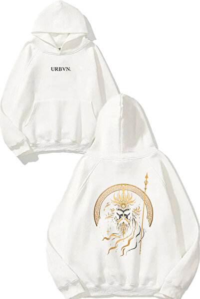 urbvn سويت شيرت أبيض كبير الحجم مطبوع بتصميم King Design