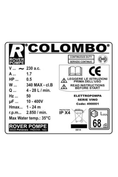 Rover Pompe Filtru de vin Rover Colombo 12