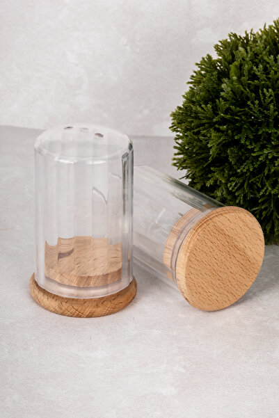 dnshome 2 Adet Ahşap Detaylı Tuzluk Karabiberlik Baharatlık Fenomen Tuzluk Seti