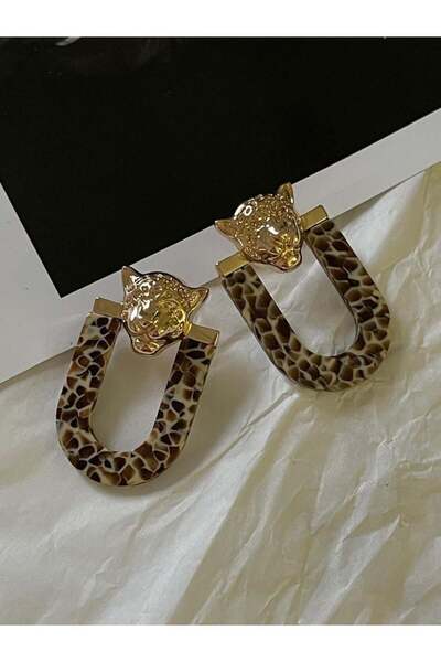 mos&more Leopard Lightweight Stylish Steel Earrings