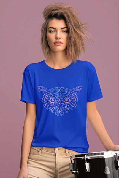 ArtYus TRIOCĂ CU MÂNĂ SCURTĂ CU Gât rotund, imprimat prin transfer, cu bufniț...