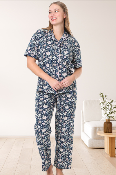 Bella Linda Buttoned Cotton Women's Pajama Set