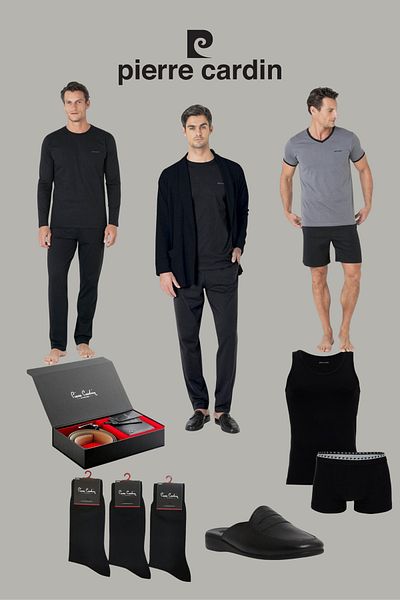 Pierre Cardin Men's Dowry Set Black Licensed Boxed 9-Piece Groom Set