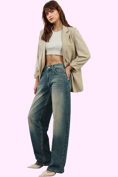 PayBuy Women's Fashion High Waist Long Length Denim Jean Wide Leg Baggy Cotton Casual Style Quality Material