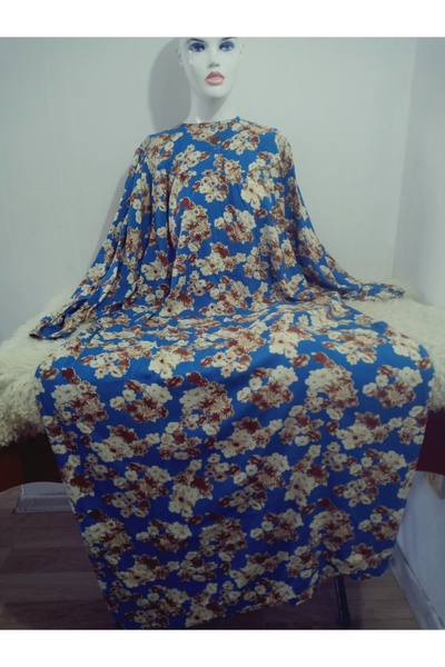hoaryage Robadan Long Sleeve 100% Viscose Pressed Floral Mother Dress, Prayer Dress, Hijab Dress