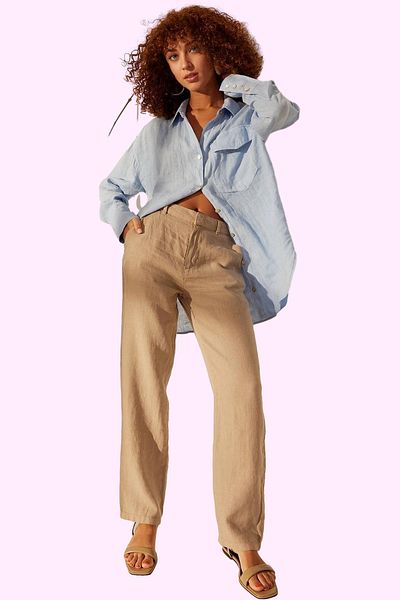PayBuy Women's Fashion High Waist Wide Leg Linen Pants Casual Chic Weekend Summer