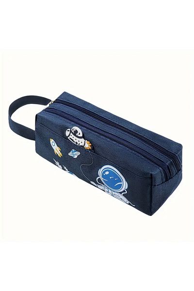 Didosh Party House Astronaut and Rocket Patterned Pen Holder – Boy's Pen Bag (20X8X7 cm)