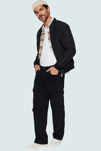PayBuy Men's Fashion Wide Leg Cargo Pocket Jeans Pants Cotton Casual Use Seasonal Use