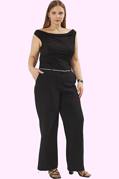 PayBuy Women's Fashion Straight Fit Plus Size Woven Pants High Waist Pipe Leg Pigeon Casual Use