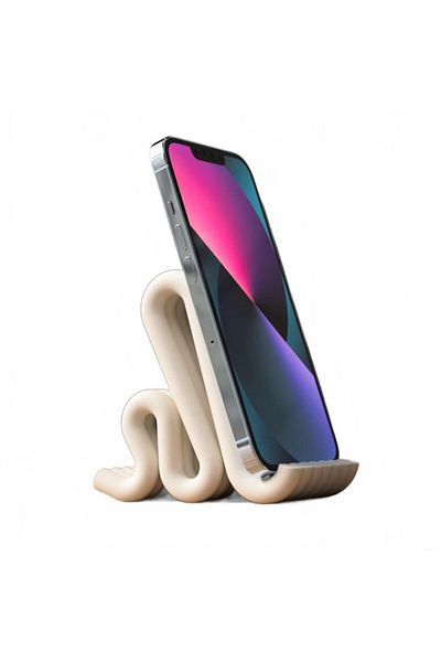 OEM Modern Phone Stand with Minimalist Design, 3D Printed, Plastic, White