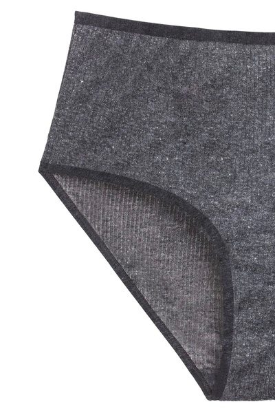 No8 Home 4-Piece New Series Colorful High Waist Ribbed Bato Panties Anthracite