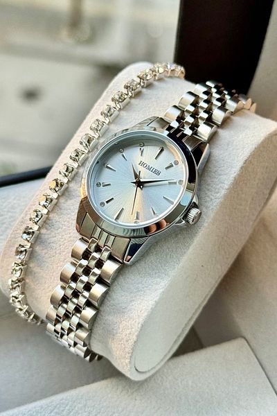 Homies Women's Wristwatch Steel Cord Small Case Waterproof Gift Box and Bracelet Gift.Hm27074S01