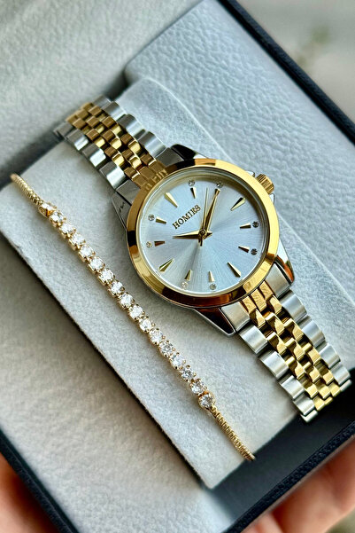 Homies Women's Wristwatch Steel Cord Small Case Waterproof Gift Box and Bracelet Gift.Hm27074S01