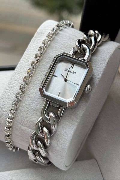 Homies Women's Wristwatch with Steel Chain Model Waterproof Gift Box and Bracelet Gift.Hm25194S011