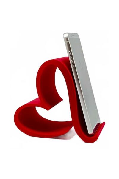 OEM Heart-Shaped Phone Stand, 3D Printed, Red