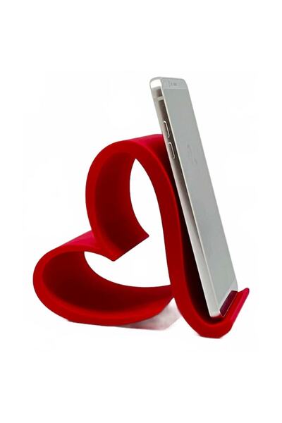 OEM Heart-Shaped Phone Stand, 3D Printed, Red