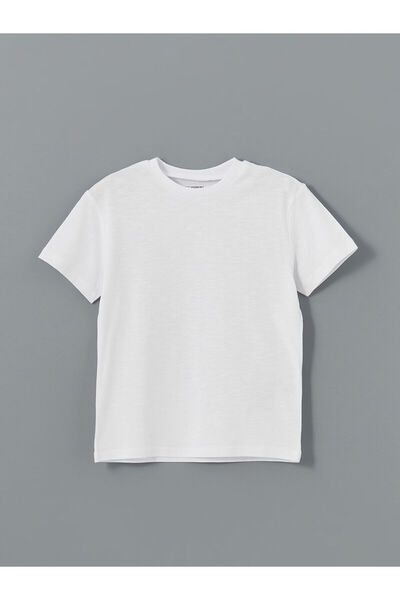 LC Waikiki LCW Kids Beyaz Bisiklet Yaka Basic Erkek Çocuk Tişört S56304Z1