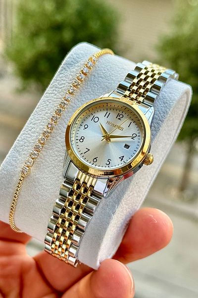 Homies Women's Wristwatch with Numbers and Calendar, Waterproof Gift Box and Bracelet Gift.Hm25508S02