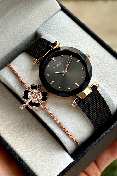 Homies Women's Wristwatch Straw Cord Cut Glass Waterproof Gift Box and Bracelet Gift.Hm17404S091