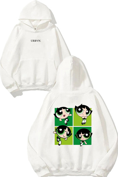 urbvn سويت شيرت أبيض كبير الحجم مطبوع عليه تصميم Buttercup
