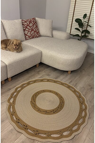 MaVaux Sarmaşık Model Hasır Görünümlü Jüt Kilim Paspas Halı