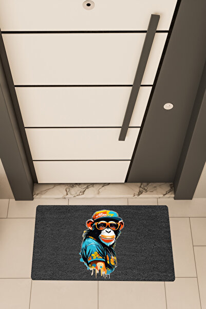 Dormot High Quality Digital Printing Black, Colorful Zebra Themed Door Mat