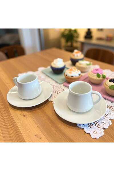 Noah Exclusive Set of 6 White Modern Porcelain Coffee Cup
