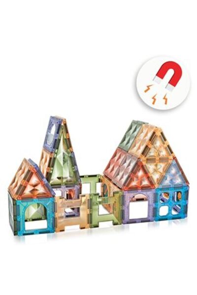 UnderShop Set Magnetic Colored Blocks Zoo Garden - 77 Pieces