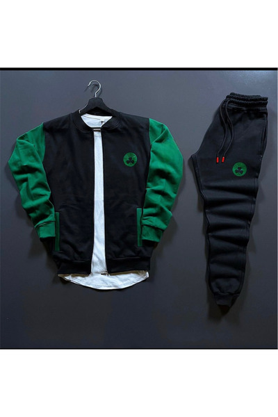 Risil-Nu Company New Season Premium 3 Thread Raster Zippered College Jacket - 3 Thread Sweatpants 2 Piece Set