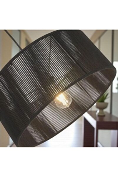 DNRYSL Lina Black Model Dekoratif Modern Jüt İpli Avize, Rustik ve Bohem Aydınlatma