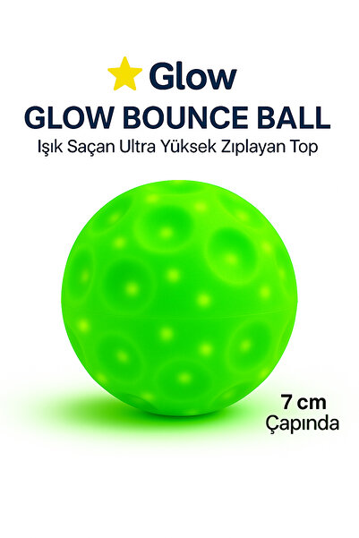 Generic Yeşil Işıklı Yüksek Esnek Zıplayan Top - Çocuklar ve Yetişkinler İçin Neon Parlayan Moon Ball