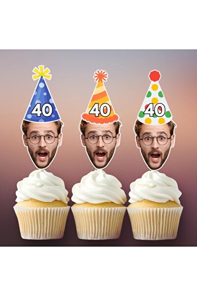 ELF REKLAM Kişiye Özel Fotoğraflı Pasta Kürdan süsü 10 adet