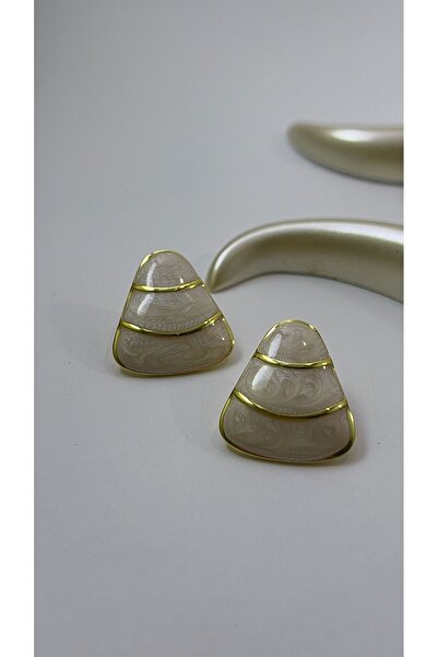 Goche Gold Rimmed Stainless Steel Triangle Earrings (2.2* 2)