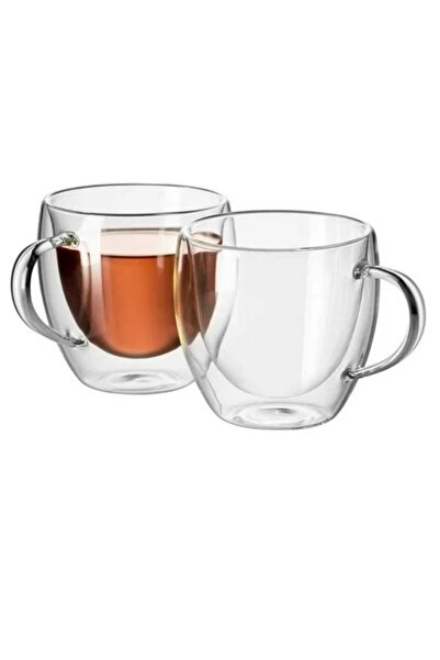 ARVALE Main 3 Pieces Mug Cup Double Walled Heat Proof Hand Non-Burning Mugs Cups