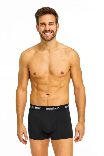enmodaiçgiyim 5 Pack Black Men's Boxers – Cotton Lycra, Comfortable Underwear