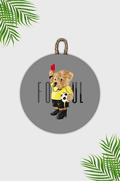 Dormot Μοντέρνο Ξύλινο Στολίδι Πόρτας - Γκρι δάπεδο Teddy Bear Foul Στολίδι Πόρτας Τοίχου - Εξωτερικό Στολίδι Πόρτας