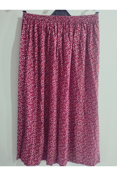 hoaryage Elastic Waist, Vivid Colorful Patterned Viscose Press Fabric Maxi Length Skirt, Prayer Skirt, Size 36-48