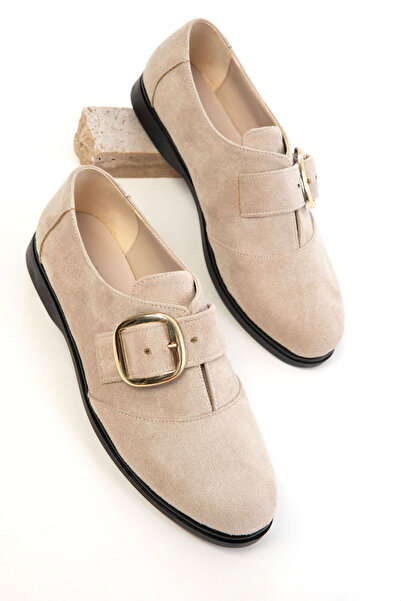 SOHO Beige Wildleder Damen Loafer Schuhe 20832