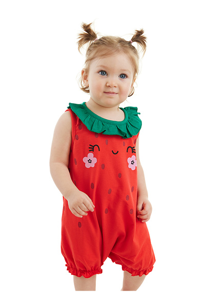Denokids Süße Erdbeere Baby Mädchen Baumwolle Sommer Strampler